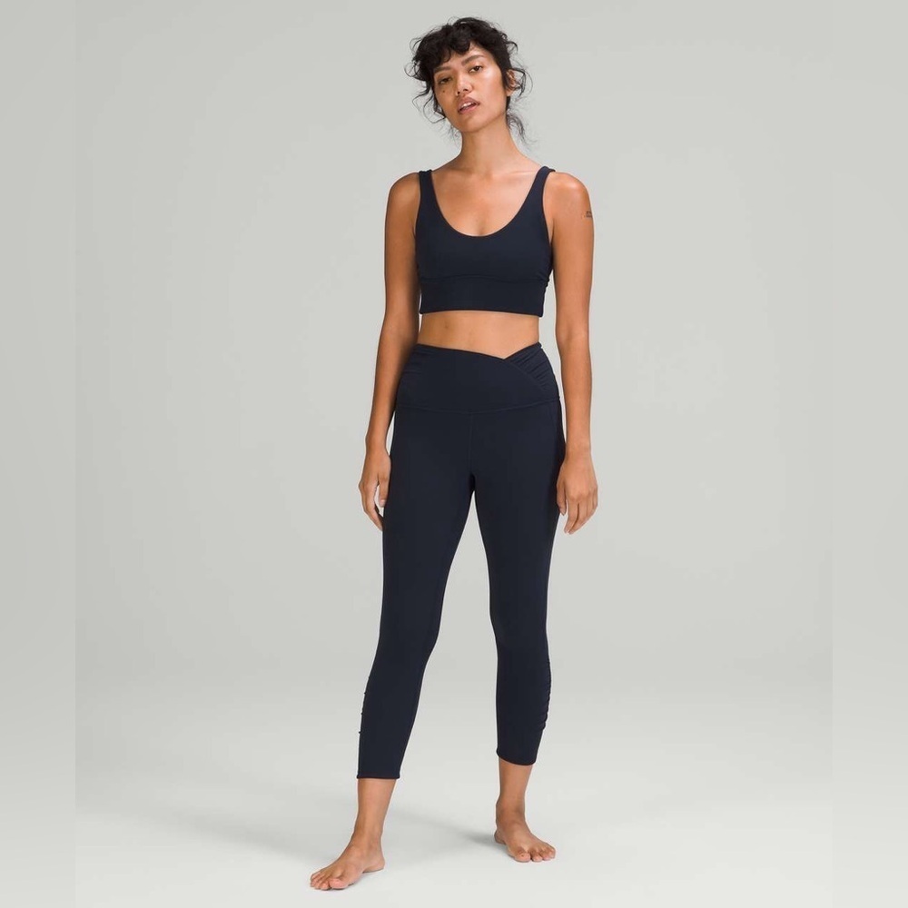 Lululemon Align High-Rise Ruched Waist Crop 22", True Navy, Size 2